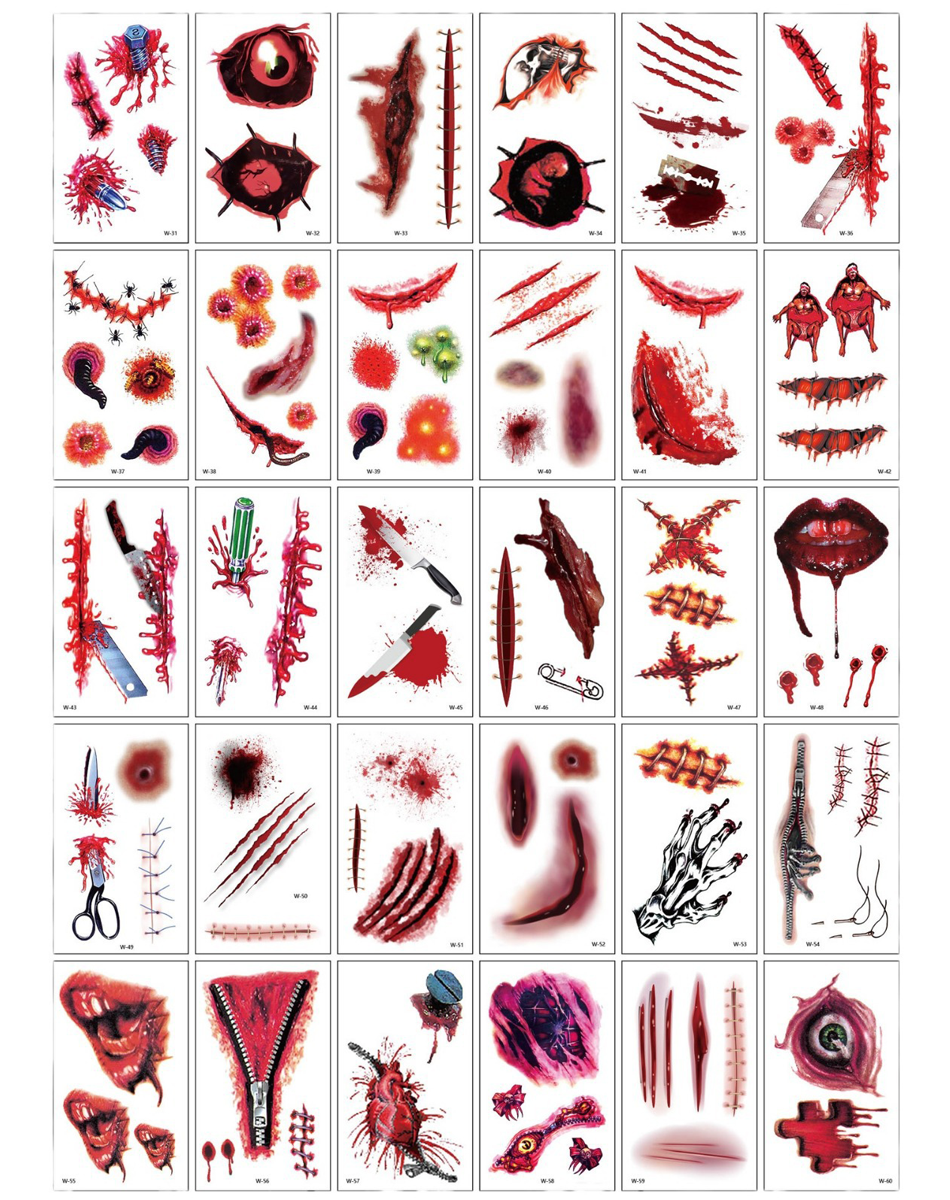 Scary Mouth Stickers | Halloween Temporary Tattoo