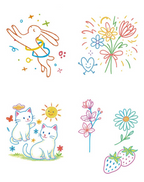 Energetic Cat & Bunny Garden