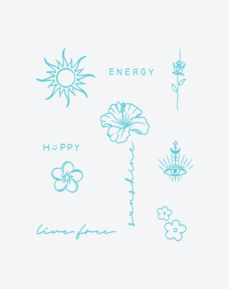 Good Vibes Temporary Tattoo | Floral Temporary Tattoos