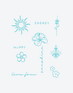 Good Vibes Temporary Tattoo | Floral Temporary Tattoos