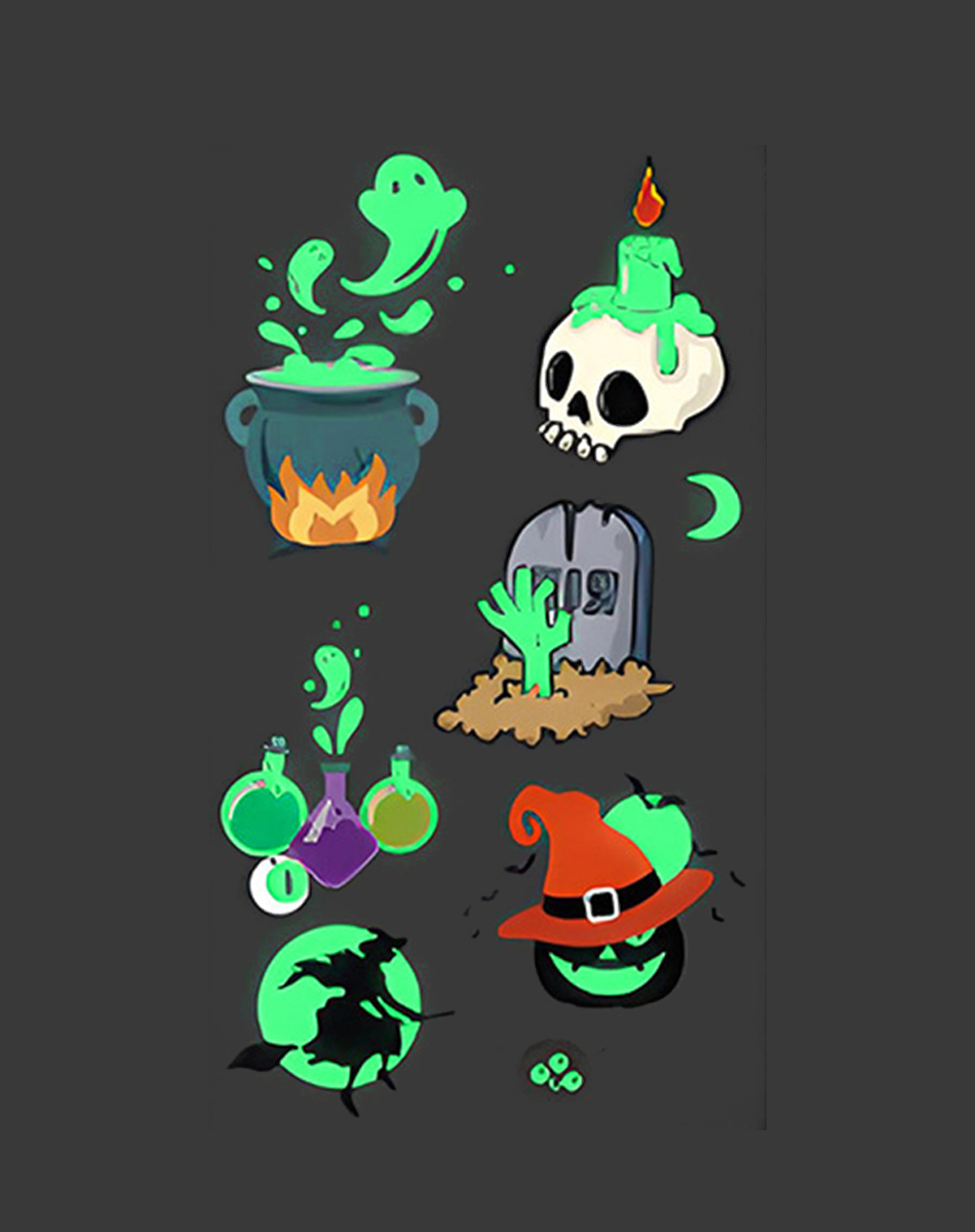 Luminous Halloween Tattoos Glow in Dark