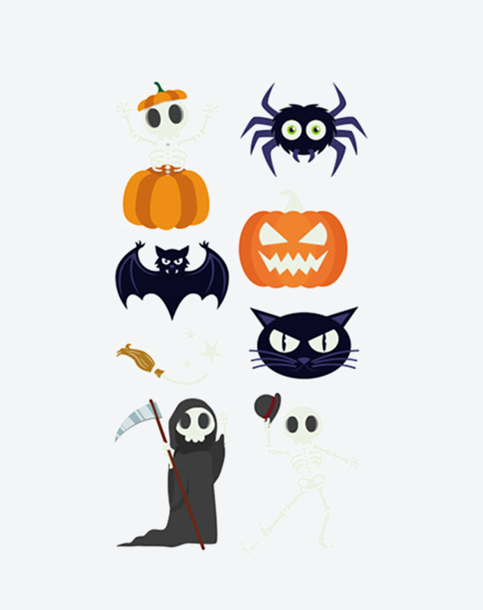 Luminous Halloween Tattoos for Party & Cosplay