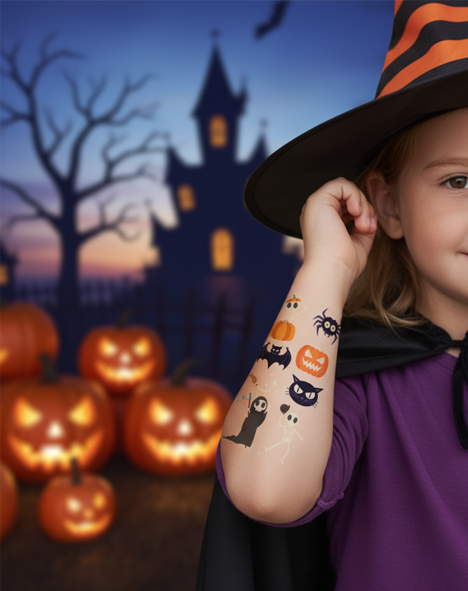 Luminous Halloween Tattoos – Glow Temporary Ink