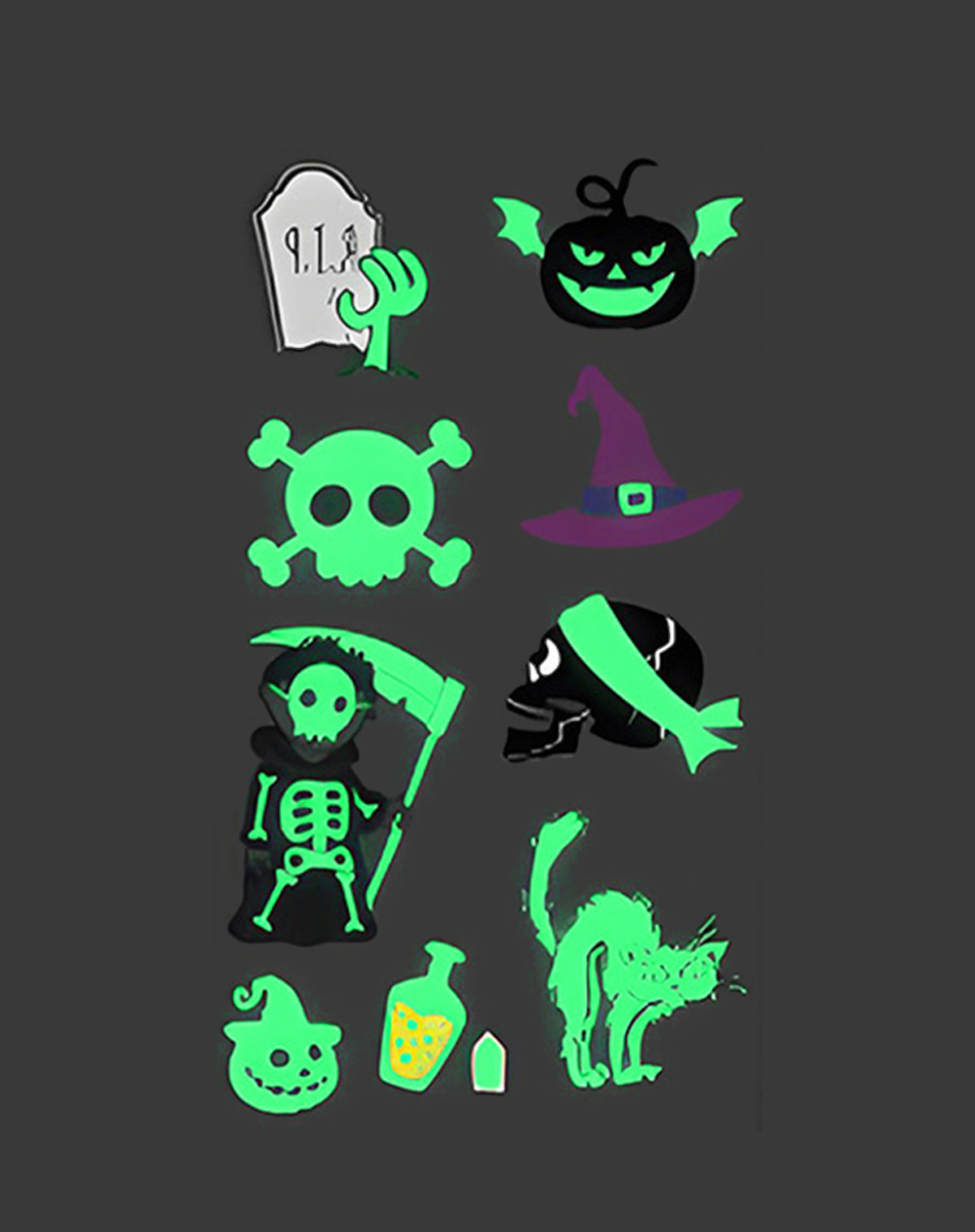 Luminous Halloween Tattoos for Party & Cosplay