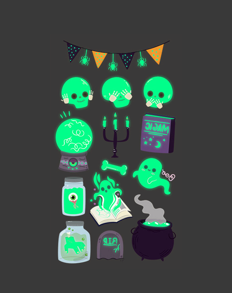 Luminous Halloween Tattoos for Party & Cosplay