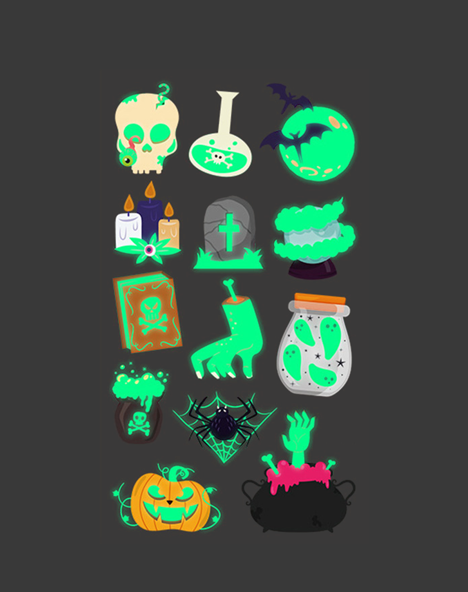 Luminous Halloween Tattoos for Party & Cosplay