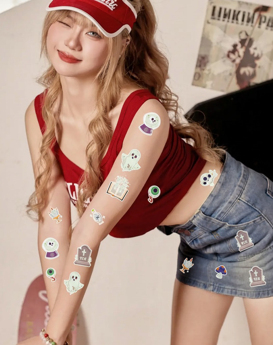 Luminous Halloween Tattoos – Party Ready & Safe
