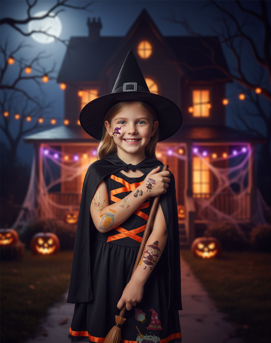 Luminous Halloween Tattoos – Bold & Spooky