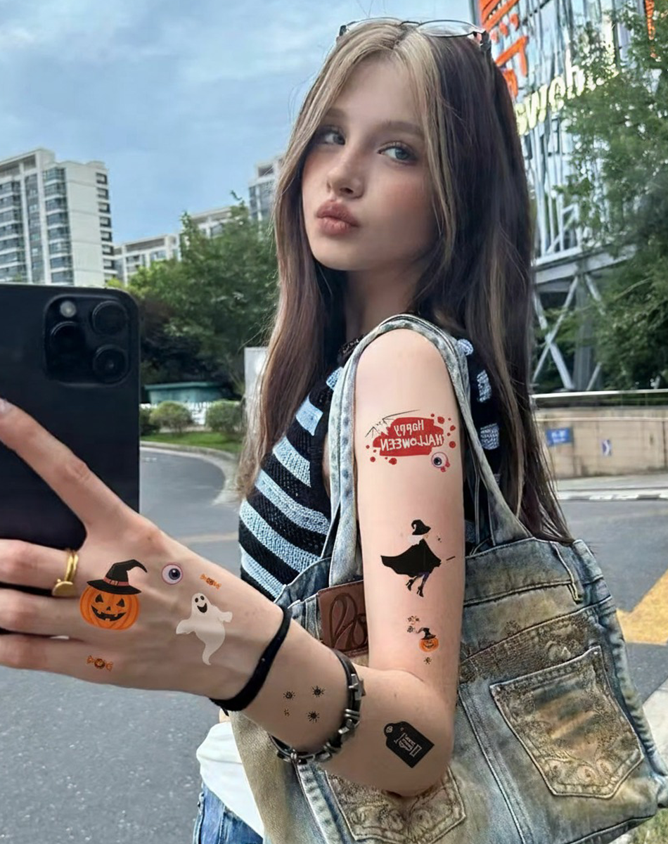 Luminous Halloween Tattoos – Party Ready & Safe