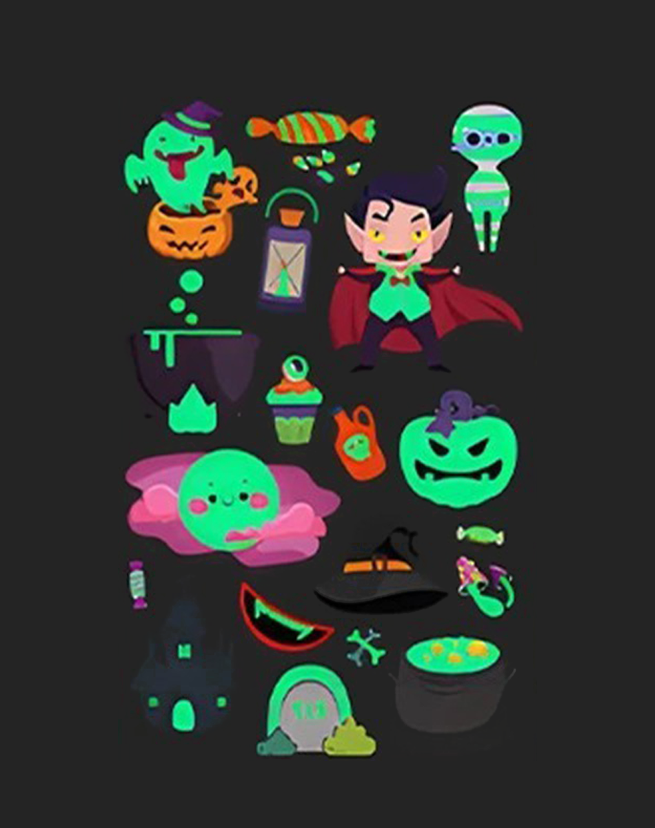 Luminous Halloween Tattoos – Glow & Play