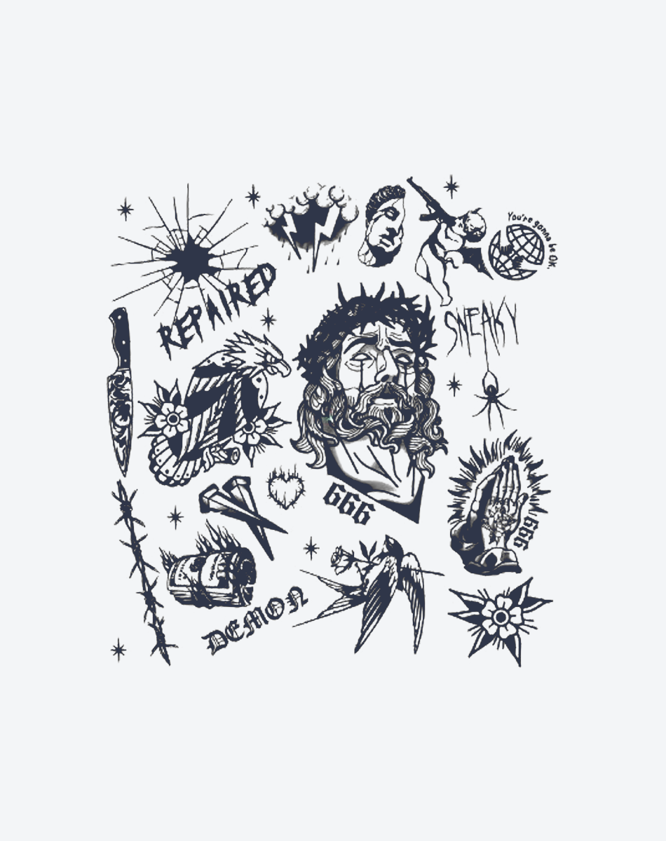 Vintage Goth Tattoo Stickers for Gothic Style