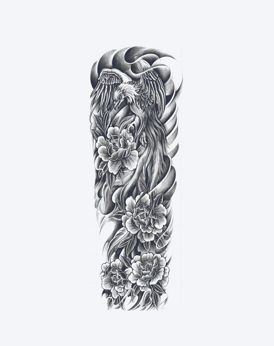 Crimson Rebirth Temporary Tattoos – Bold & Fiery