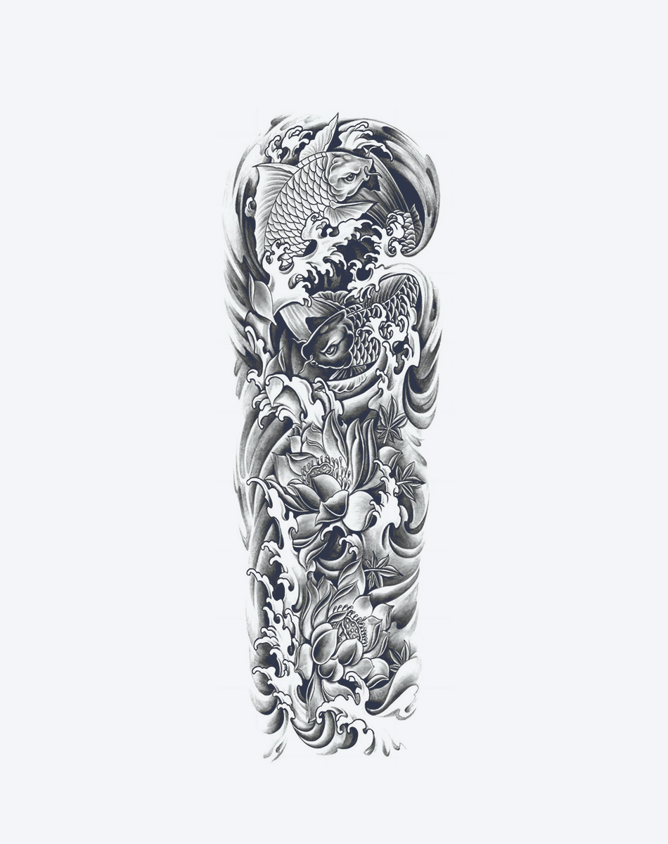 Carp's Cascade Tattoos: Strength & Resilience