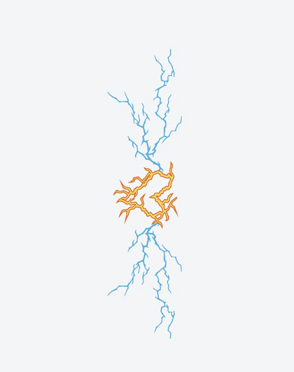 Electric Burst Temporary Tattoo – Blue Lightning & Energy Crack Design