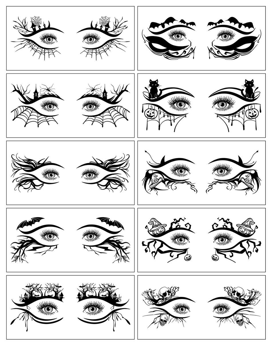 Halloween Eye Corner Stickers Temporary Tattoos – Spooky & Fun