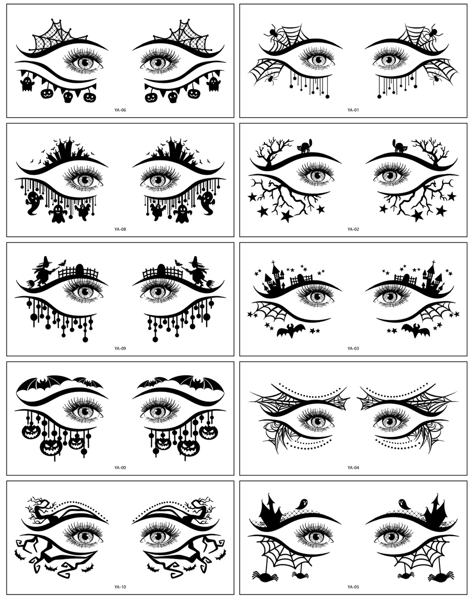 Halloween Eye Corner Stickers Temporary Tattoos – Spooky & Fun