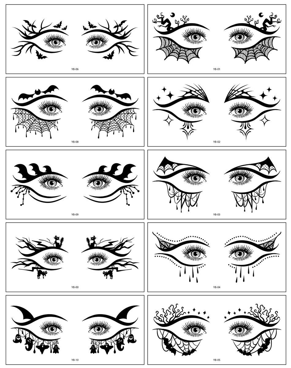 Halloween Eye Corner Stickers Temporary Tattoos – Spooky & Fun