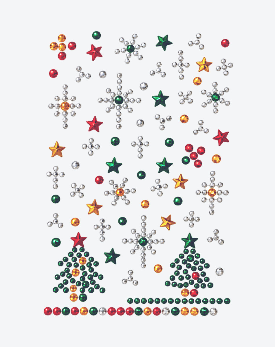 Christmas Snowflake & Tree Rhinestone