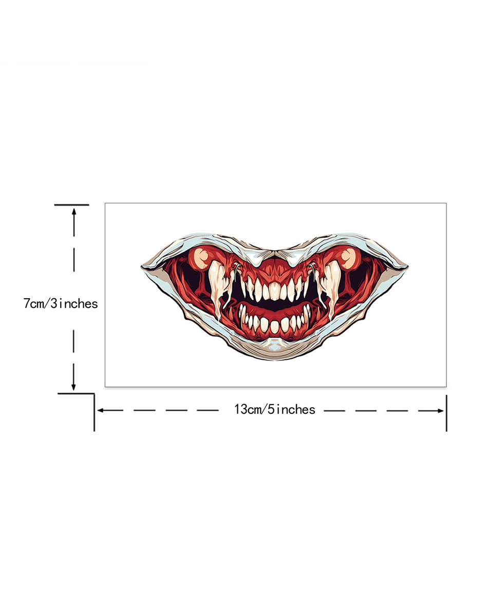 Halloween Grin Face Tattoos– 10pcs