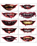 Scary Mouth Stickers | Halloween Temporary Tattoo