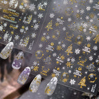 Golden Snow Light Luxury Nail Decals