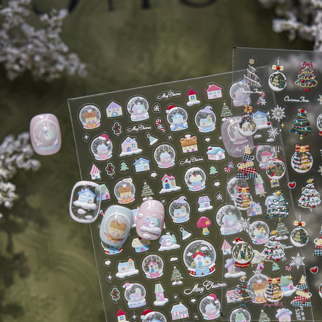 Christmas Dreamy Snow Globe Nail Decals