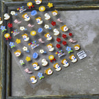 Color-Block Embossed Heart Nail Art