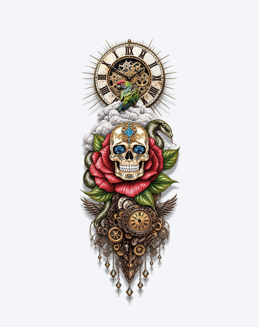 Steampunk Skull Clock