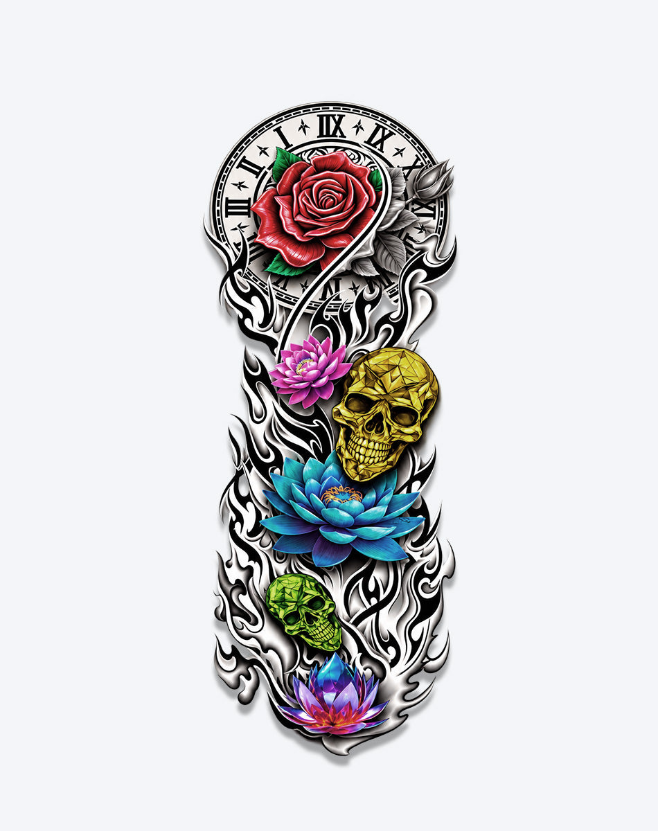 Rainbow Rose Skull