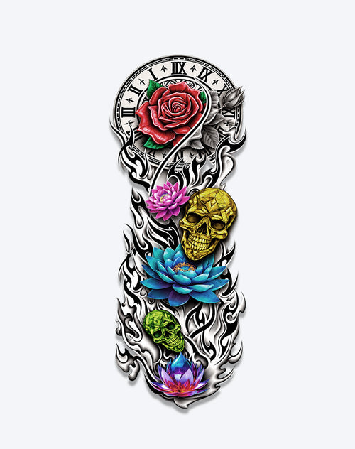 Rainbow Rose Skull