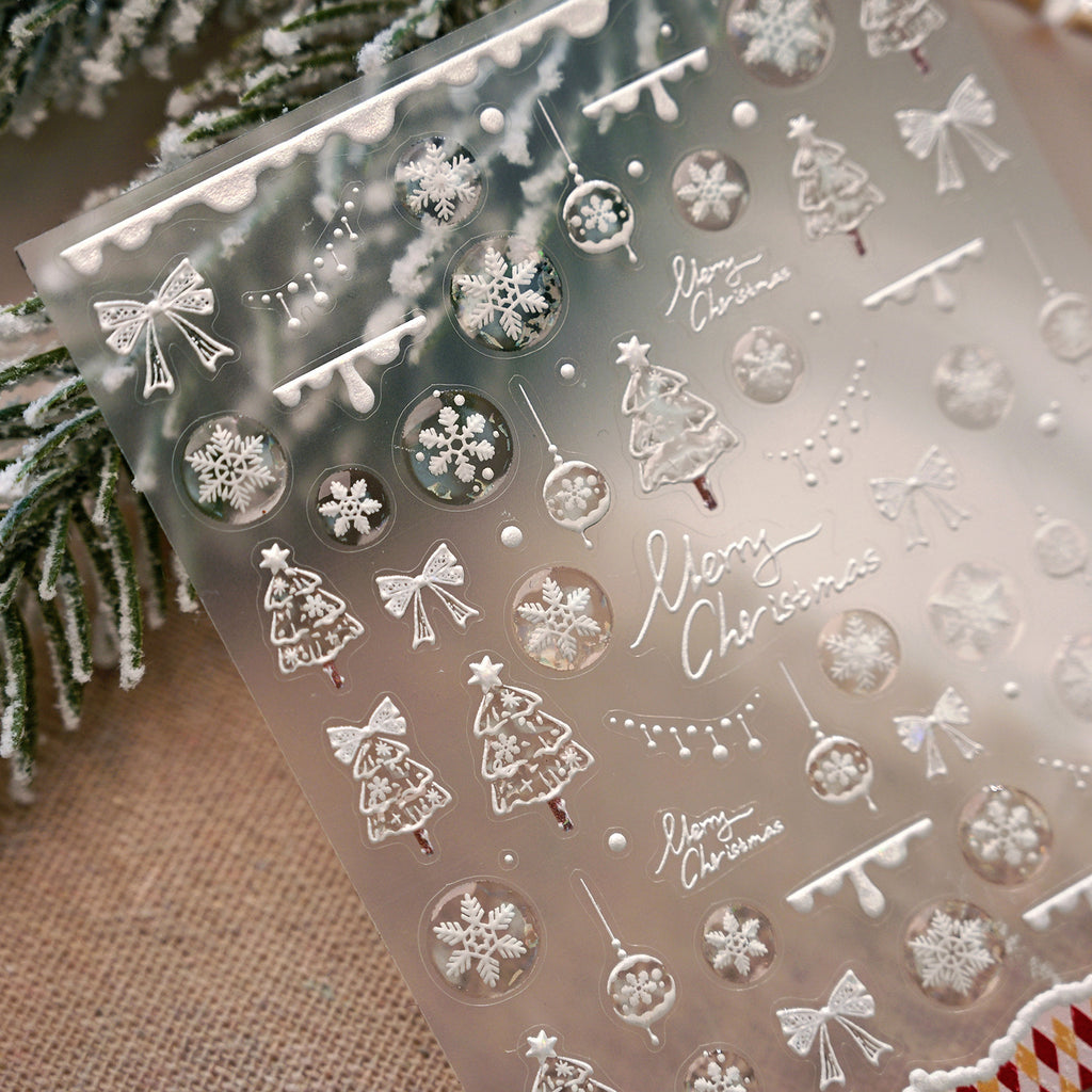Crystal Christmas Embossed Decal