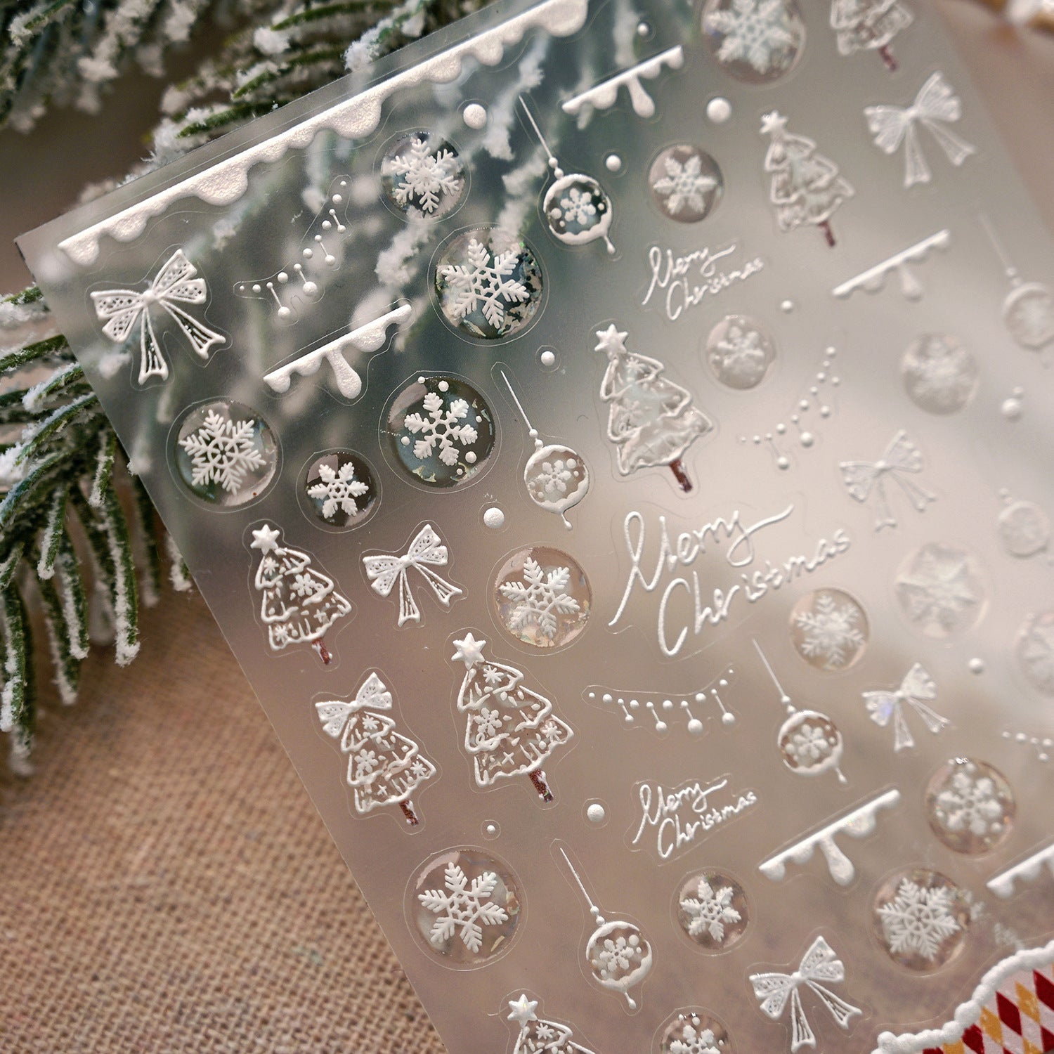 Crystal Christmas Embossed Decal