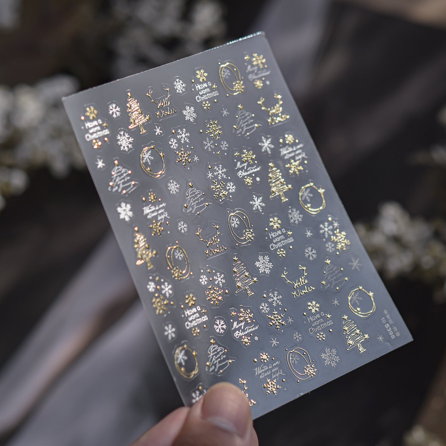 Golden Snow Light Luxury Nail Decals