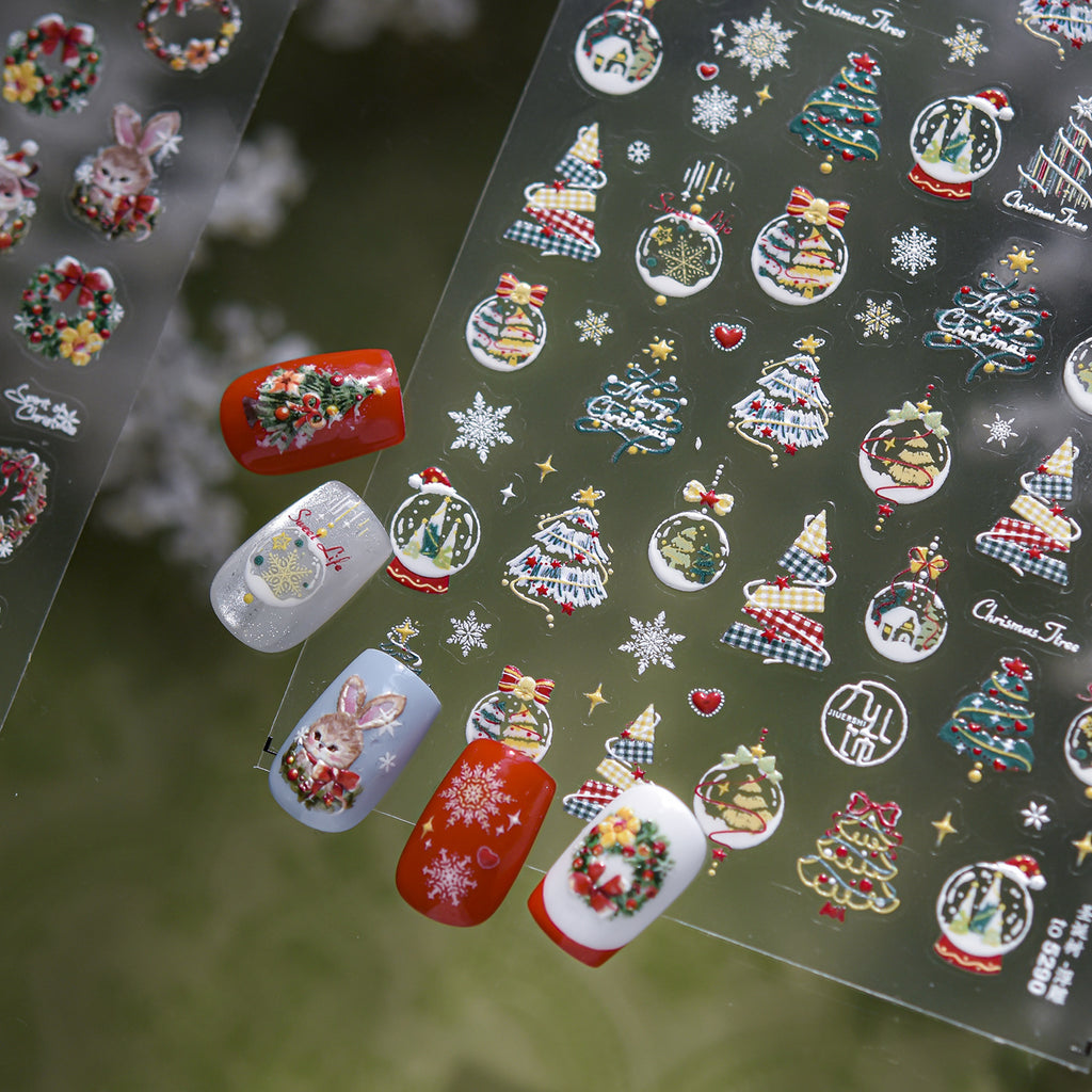 Christmas Dreamy Snow Globe Nail Decals
