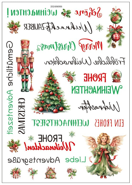 Minimalist Black & White Christmas Candle Decals