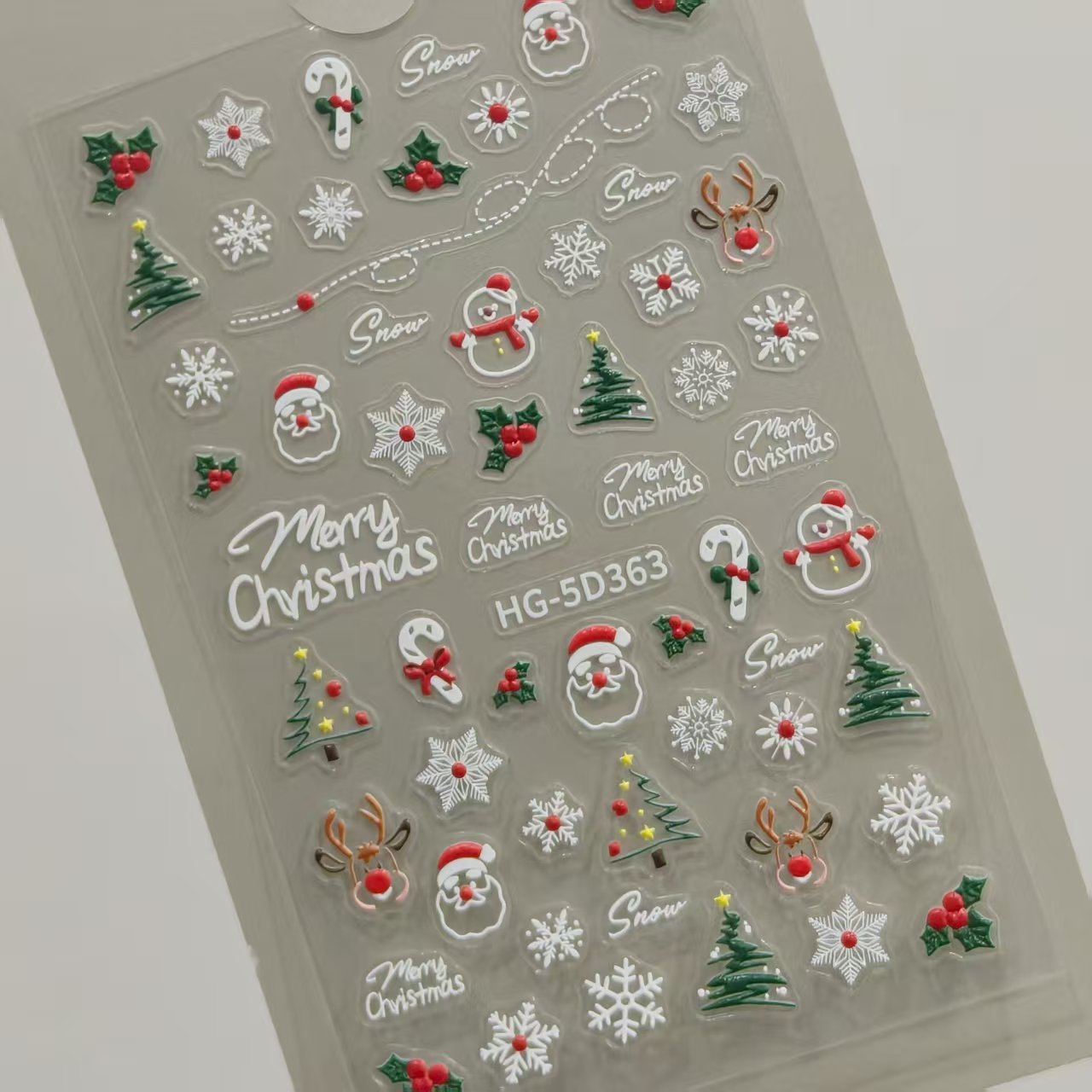 3D Embossed Christmas Carnival Nail Decals
