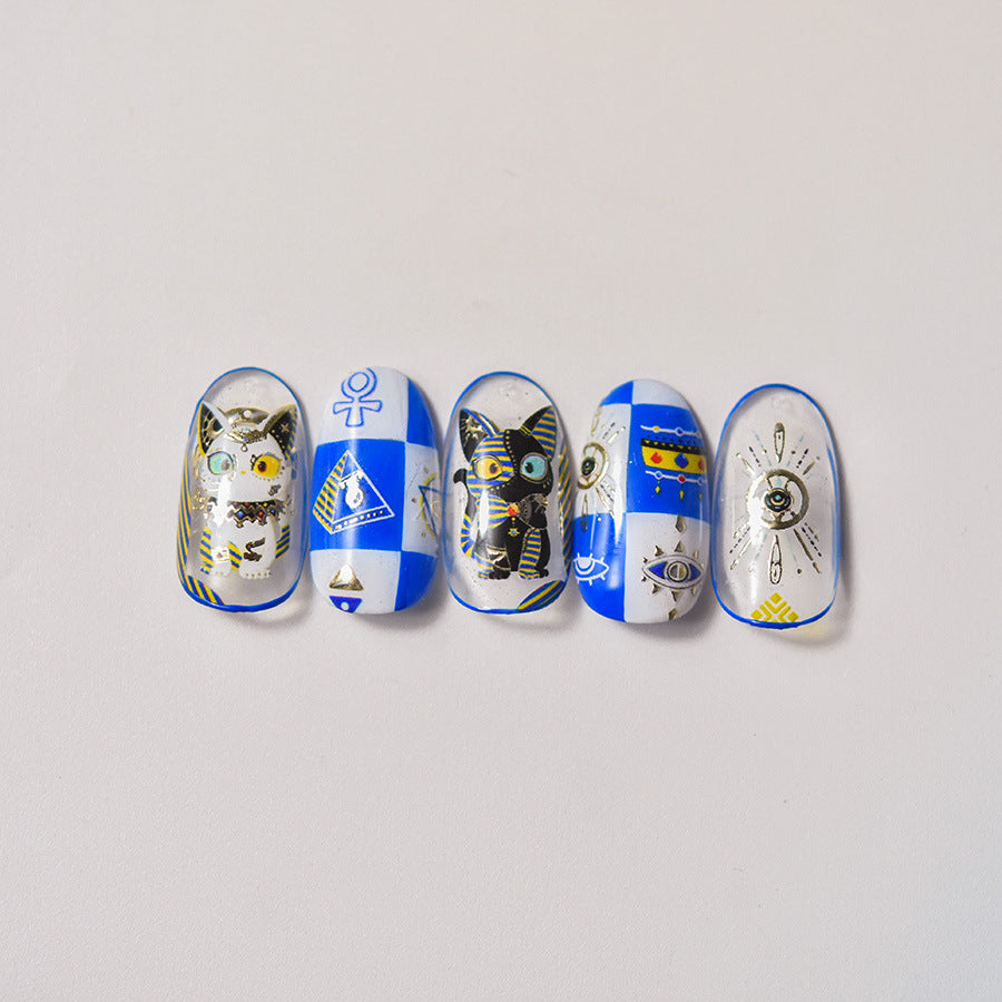Egyptian Glam Cat Nail Stickers