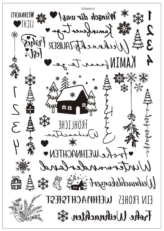 Minimalist Black & White Christmas Candle Decals