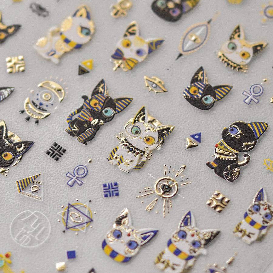 Egyptian Glam Cat Nail Stickers