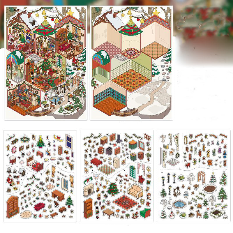 Festive Home & Garden Scene Sticker