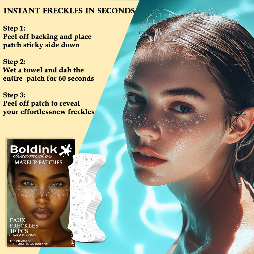 10 Stück silberne Kosmetik-Patches mit Schneeflocken-Motiv